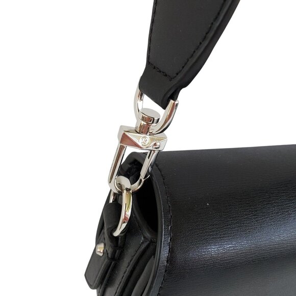 MICHAEL KORS Mila Medium Leather East West Sling Messenger Bag Purse Black - Picture 6 of 14